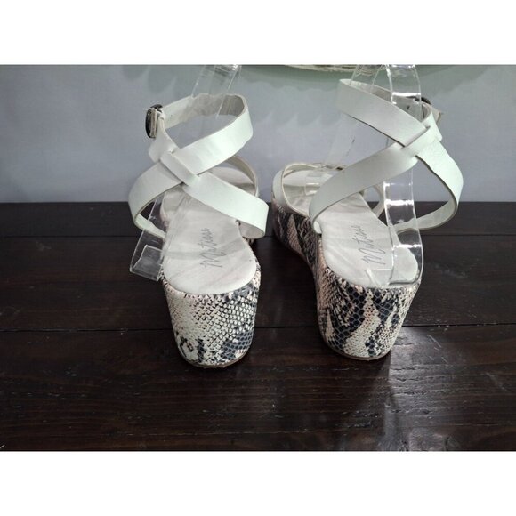 NWOB Matisse Sure Thing Snakeskin White Leather Platform Sandal/Sz. 9M - Picture 7 of 11